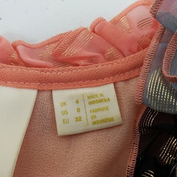 Maeve Anthropologie Sleeveless Ruffle Trim Fantasia Top Size 0 - Picture 5 of 7